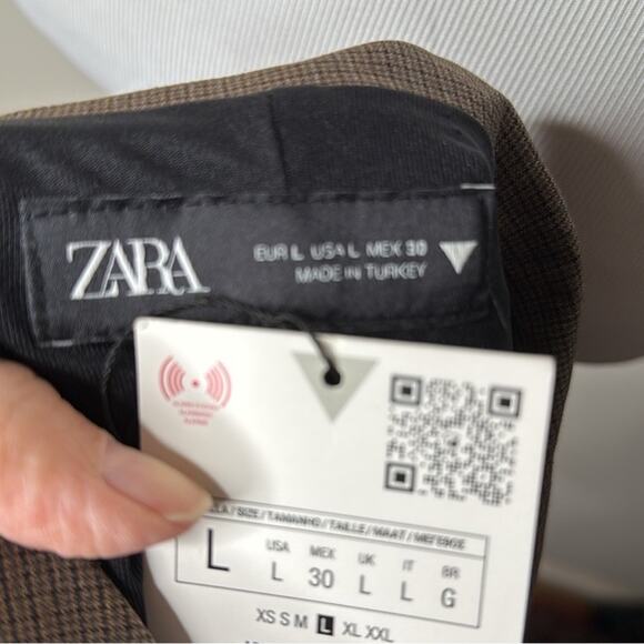 Zara Brown Plaid Collared Mini Dress - Picture 4 of 9